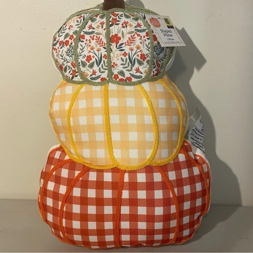 Stacked Fabric Pumpkins Decor Halloween/fall/thanksgiving 12inX16in
